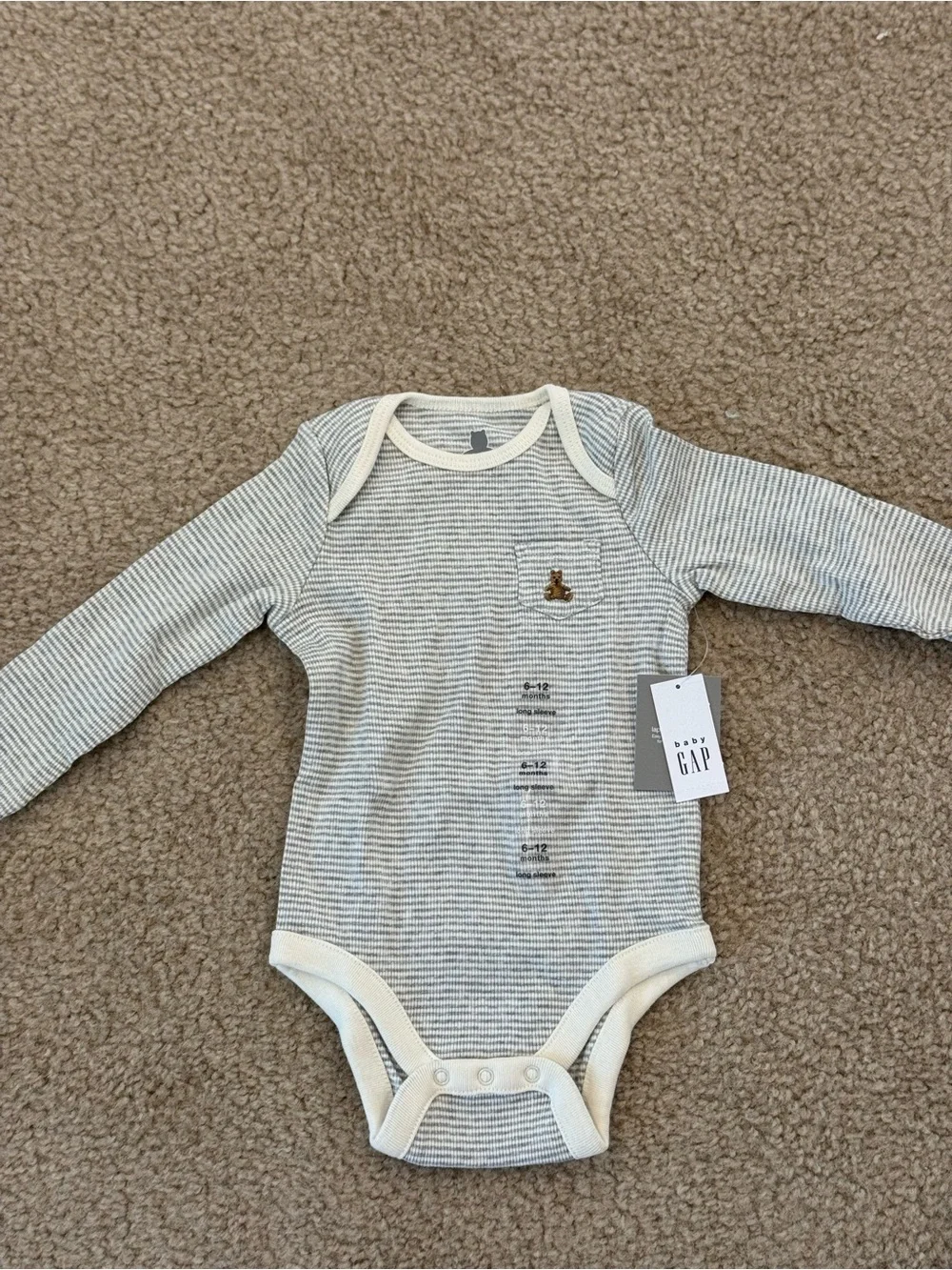 NWT Baby Gap Long Sleeve Onesies 6-12M